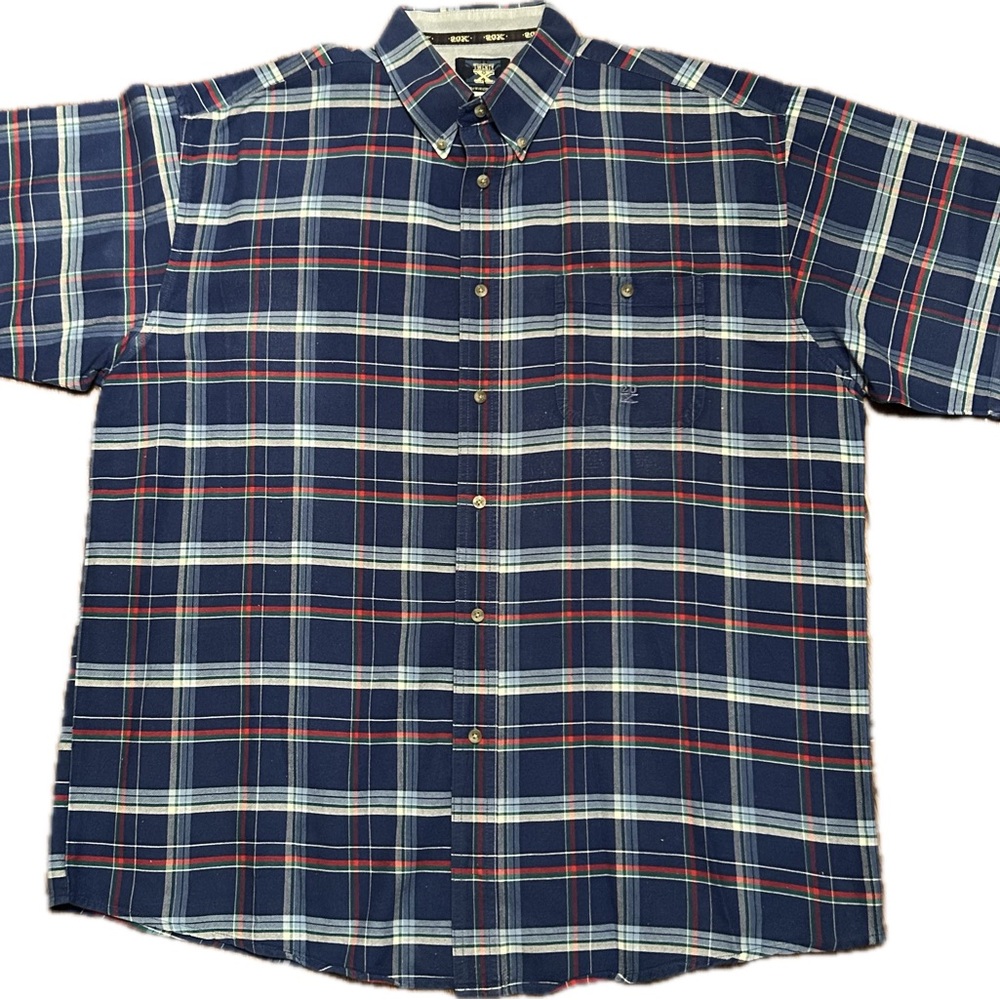Twenty x Men’s XXL Navy Plaid Casual Button Down Shirt
